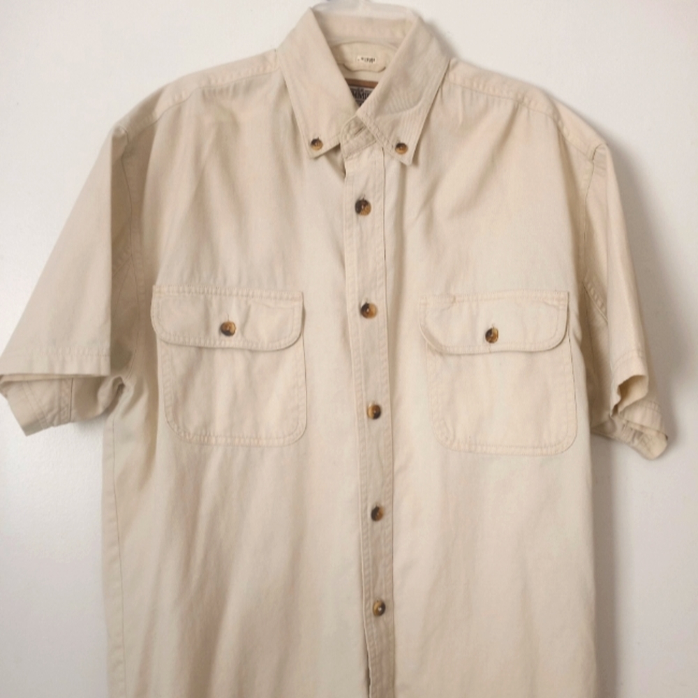 C.E. Schmidt Work Wear Cotton Short Sleeve Button Front Shirt Size Medium
